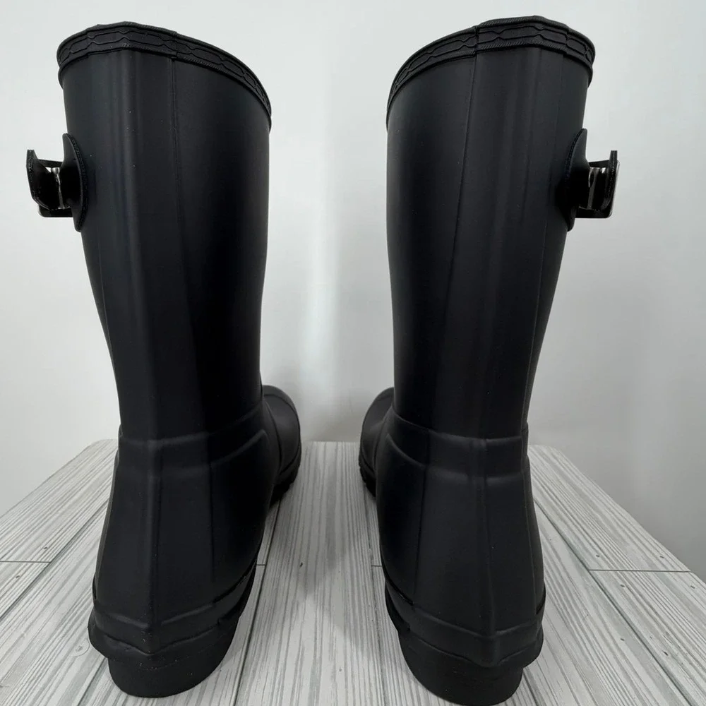 NEW HUNTER Women's Original‎ Waterproof Adjustable Short Rain Boots Navy Blue 10